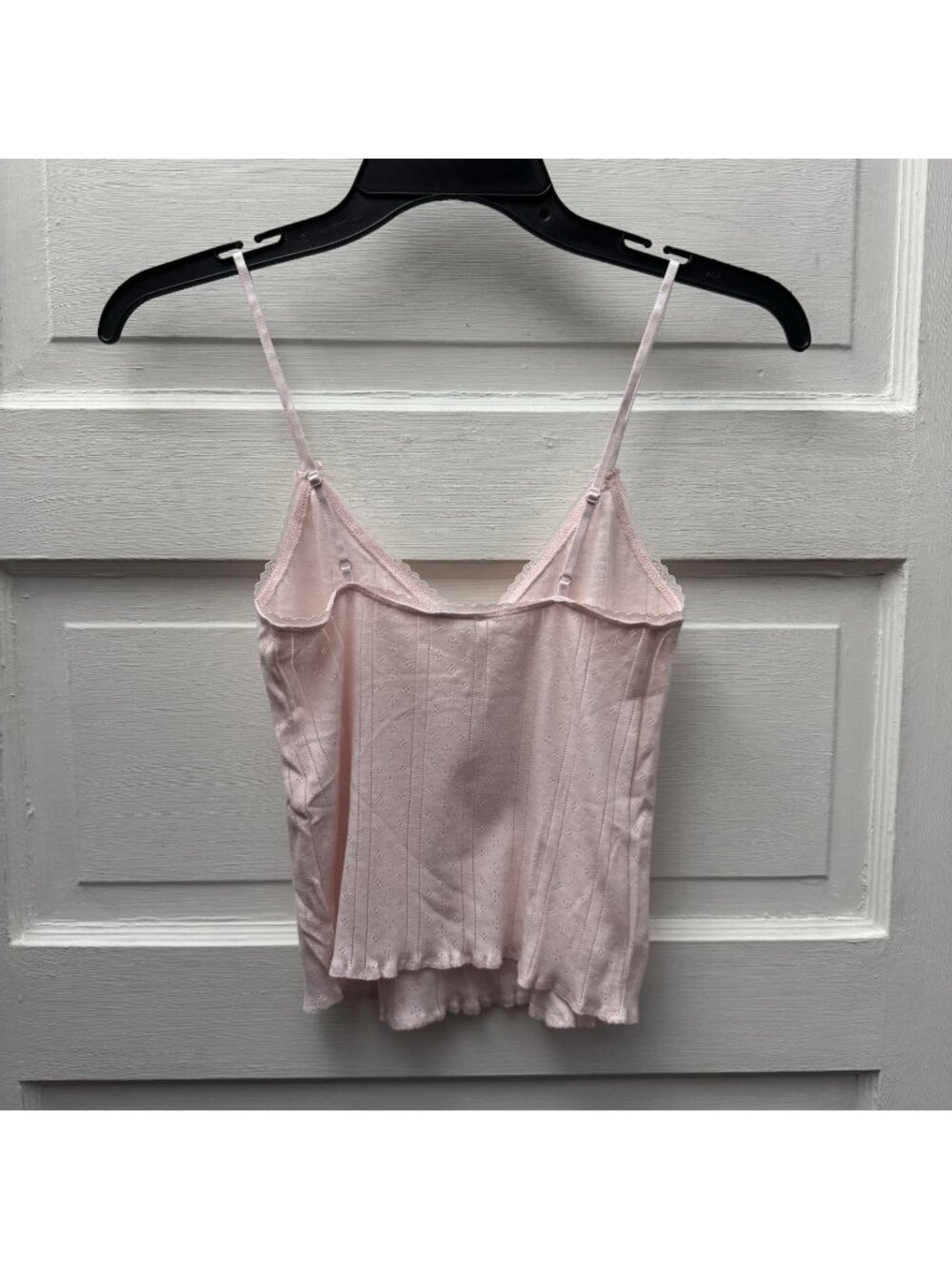 Cou Cou Intimates Long Cami Tank Top S Baby Pink Organic Cotton NWT Pointelle